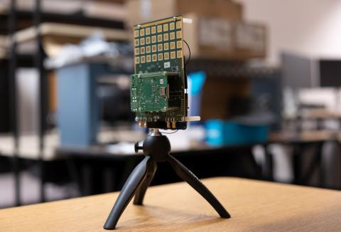 Test Device - ADI ADALM PHASER on a tripod