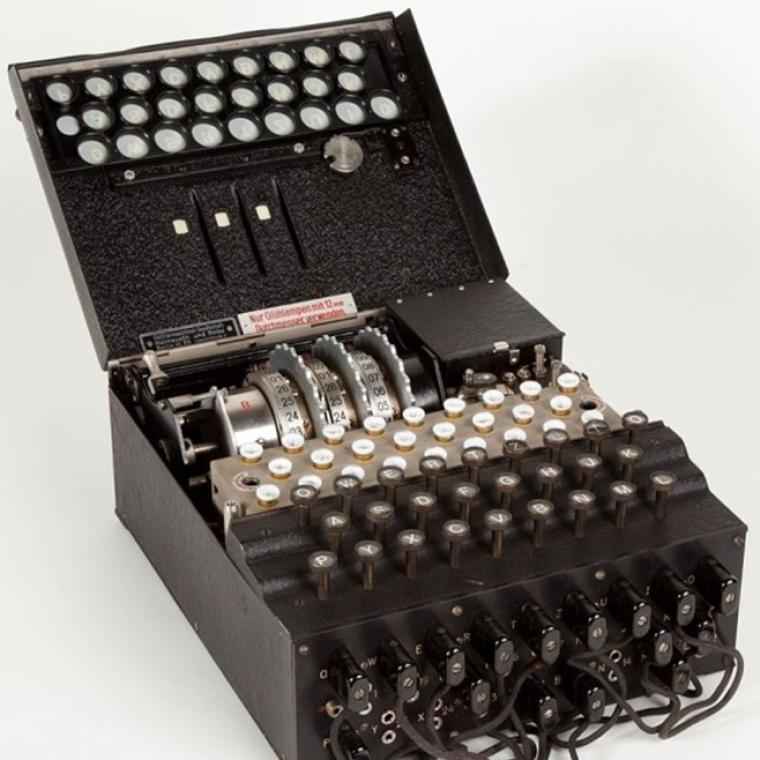 An Enigma machine.